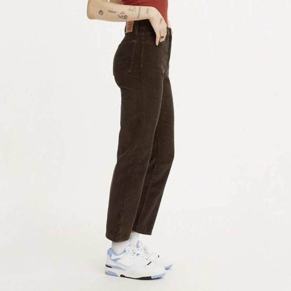 Levi's Women's Dark Brown Cropped Corduroy Pants - Picture 2 of 6